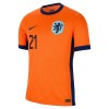 Maillot de Supporter Pays-Bas Frenkie de Jong 21 Domicile Euro 2024 Pour Enfant